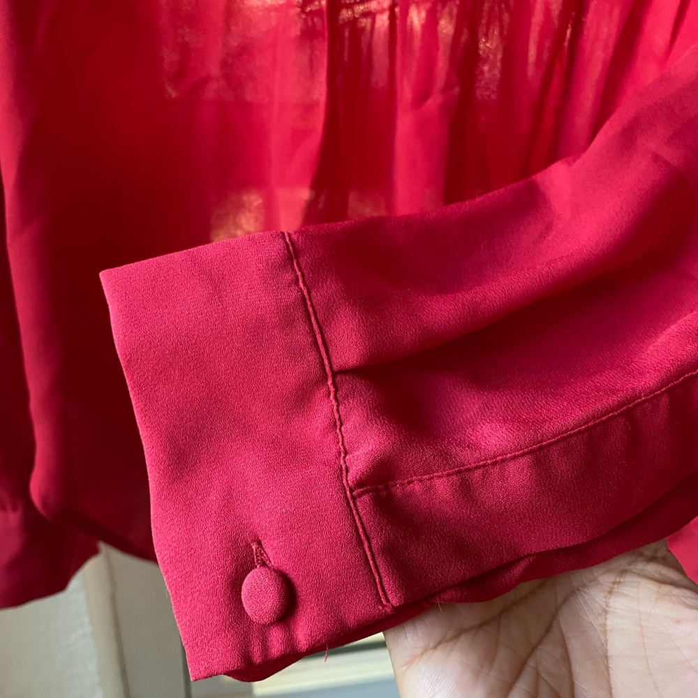 Torrid Long Sleeve Red Blouse Size L - Picture 5 of 8